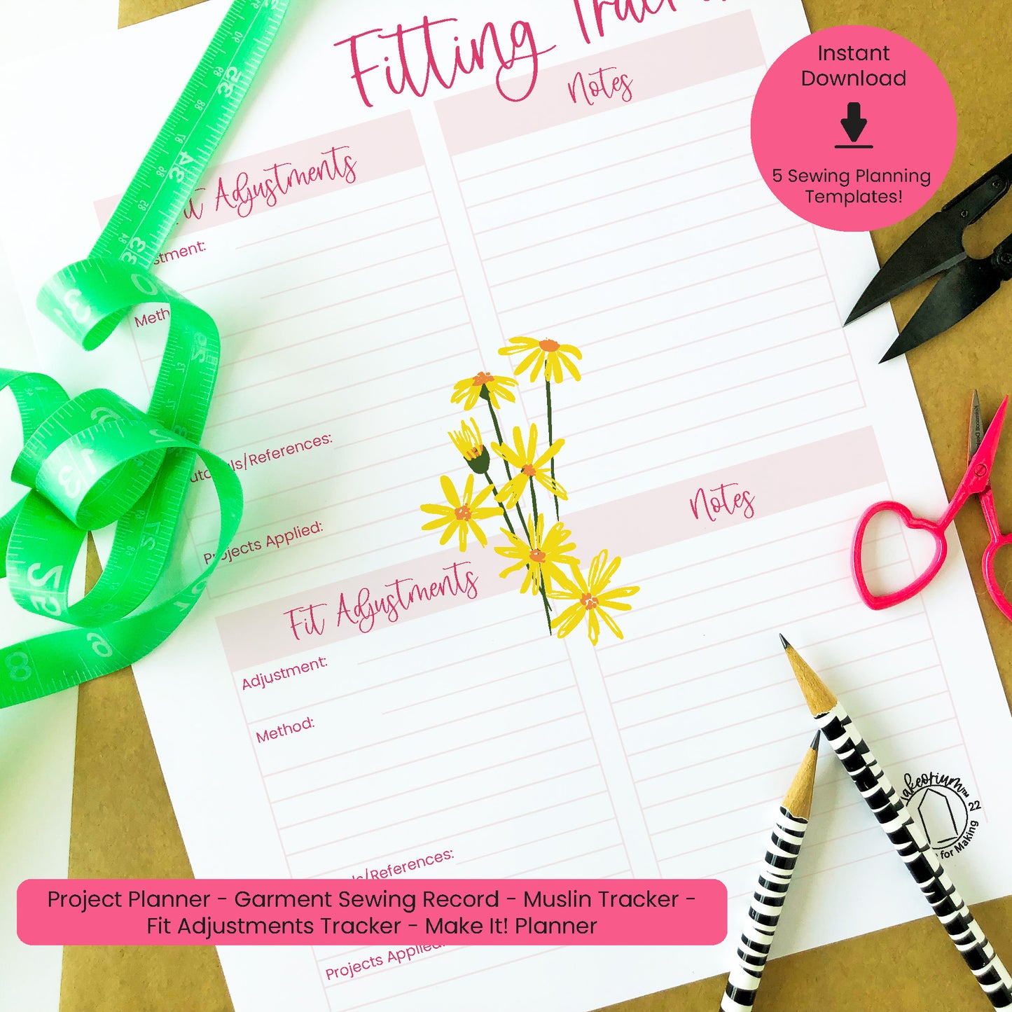 Printable Sewing Planner Bundle for DIY Clothing